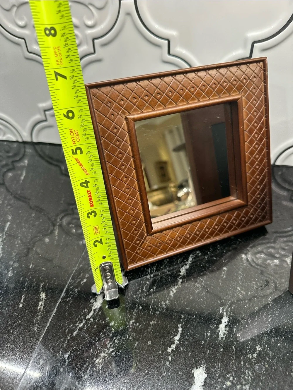 Thomasville Set of 2 Brown Embossed Square Wall Mirrors